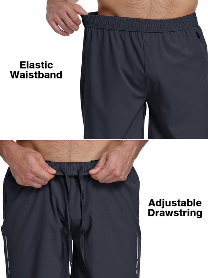 Lissmith Mens Running Shorts Athletic Gym Workout 7 Inch Basketball Hiking Casual Quick Dry Sports Lightweight Shorts Dark Grey L
