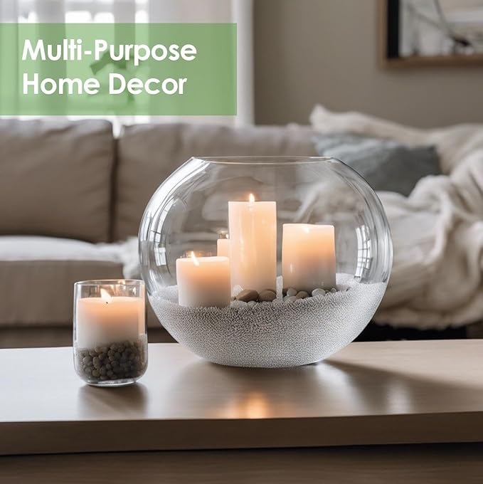 Glass Bubble Vase, 4.5" Height x 6" Width, Set of 6 Glass Fish Bowl Vase, Bubble Bowl vase for Terrarium, Flower Vase Centerpiece