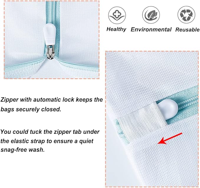 Large Mesh Laundry Bags, 2 Pack 35 in x 27 in Washable Fine Net Washing Machine