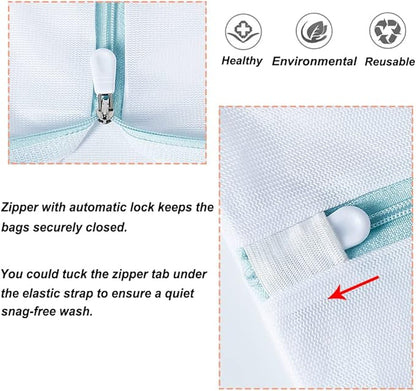 Large Mesh Laundry Bags, 2 Pack 35 in x 27 in Washable Fine Net Washing Machine
