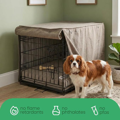 Molly Mutt Jupiter Dog Crate Cover, GOTS-Certified 100% Organic Cotton Canvas Cover for Dog or Puppy Kennel and Cage, Washable, Free of Harmful Chemicals, Medium/Large, Fits 30"x19"x21" Crate