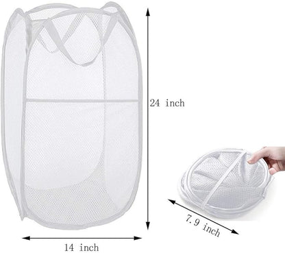 Pop up Laundry Hamper, Portable Foldable Mesh Clothes Hamper