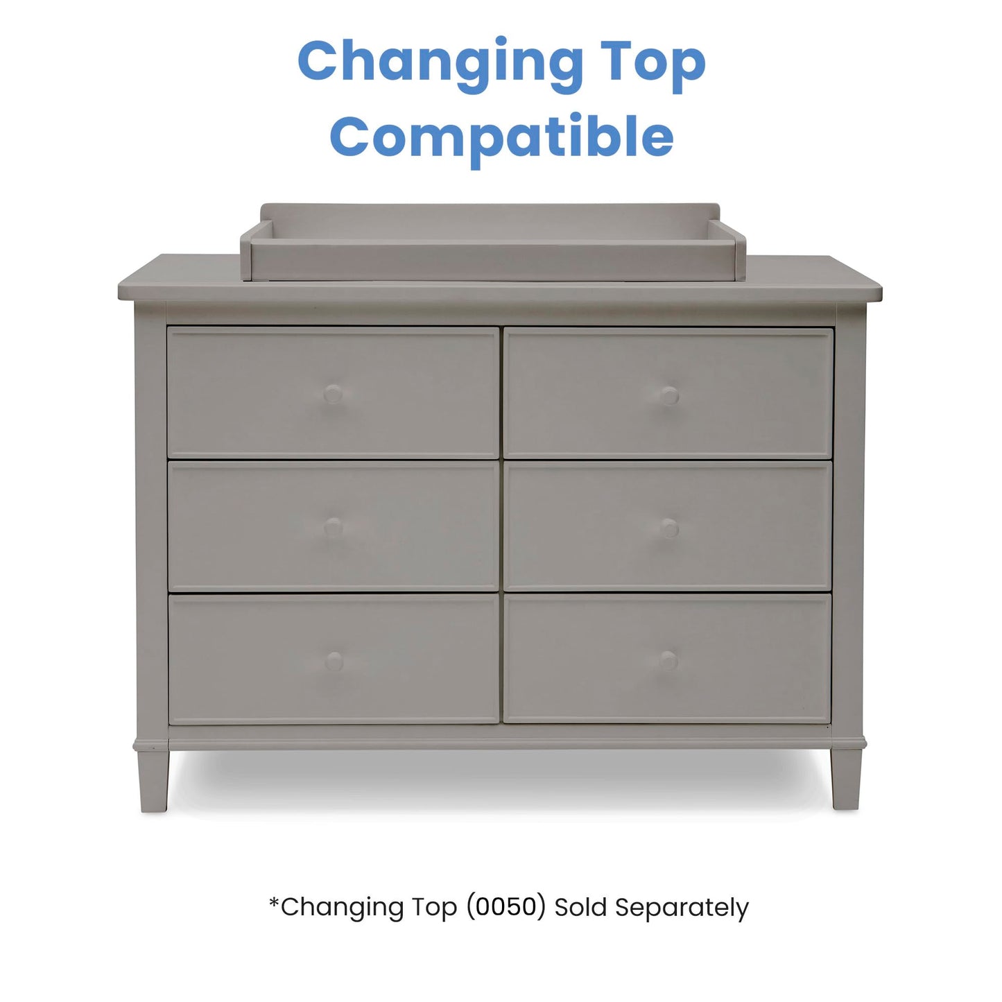 Delta Children Haven 6 Drawer Dresser with Interlocking Drawers - Greenguard Gold Certified, Grey