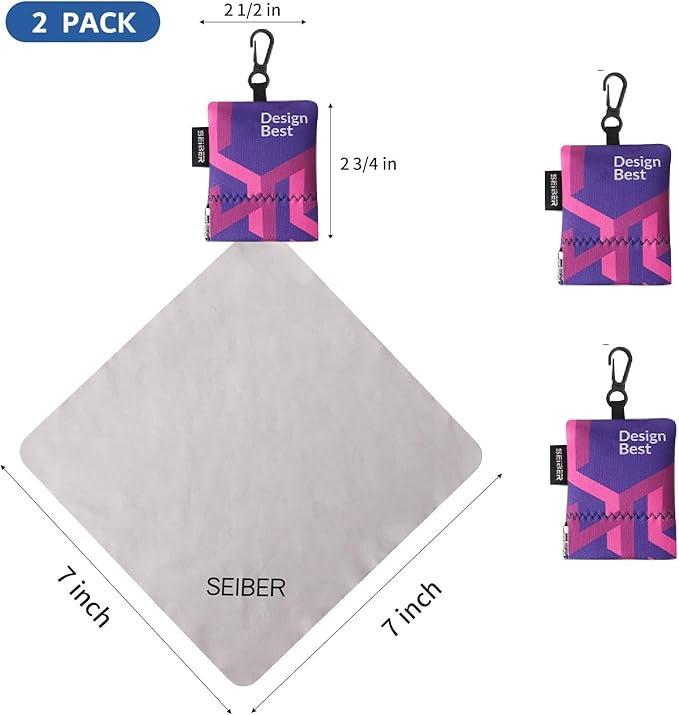 SEIBER Eyeglass Cleaning Microfiber Cloth, 7 x 7 inch Glasses Cloth