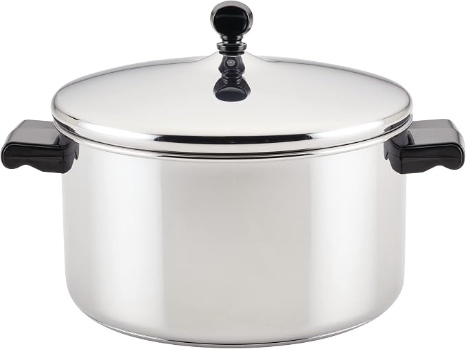 Farberware Classic Series Stainless Steel Stockpot with Lid, 6-Quart Pot