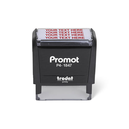 Promot Self Inking Custom Stamp - Up to 4 Lines of Personalized Text, Customized Address Stamp with Easy to Change Ink Cartridge (Medium)