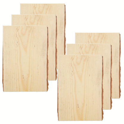 LDHHYH 6 Pack 7 x 11 Inch Live Edge Wood Slab for Crafts, Natural Wood Planks for Crafting, Unfinished Rectangle for Crafts Wood Burning Home Décor & Rustic Weddings