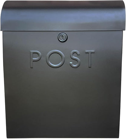 NACH Locking Mailbox, 15.07 x 12.44 x 5.39 inches, Black Lockable Mailboxes for Outside, Large Wall Mount Mailbox - The Sylvia Mailbox