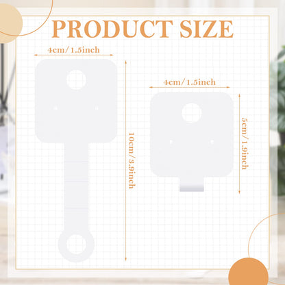 500 Pcs Necklace & Bracelet Display Cards Self Adhesive Jewelry Packaging Hanging Display Kraft Selling Cards Bulk for Earring Hairband Scrunchies Choker Keychain Small Business Supplies(White)