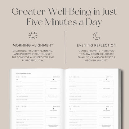YOU – The Well-being Journal by Olive + Page – 6-Month Guided Self Care Journal with Gratitude Prompts, Daily Planner, Habit Tracker, and Reflection – Undated Wellness Journal – Linen Gold Foil Cover (Olive)