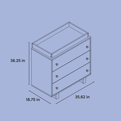 Storkcraft Texas 3 Drawer Chest with Removable Changing Table Topper (Frosted Oat/Driftwood) – GREENGUARD Gold Certified Baby Dresser, Interlocking Drawer System for Nursery & Kids’ Bedroom Dresser