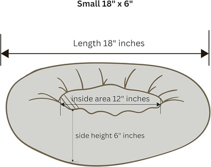 Organic Cotton Canvas Dog Bed: Removable Cover, Natural Fill - Made in USA (Blue Gray, X Small 18" x 6" inches)