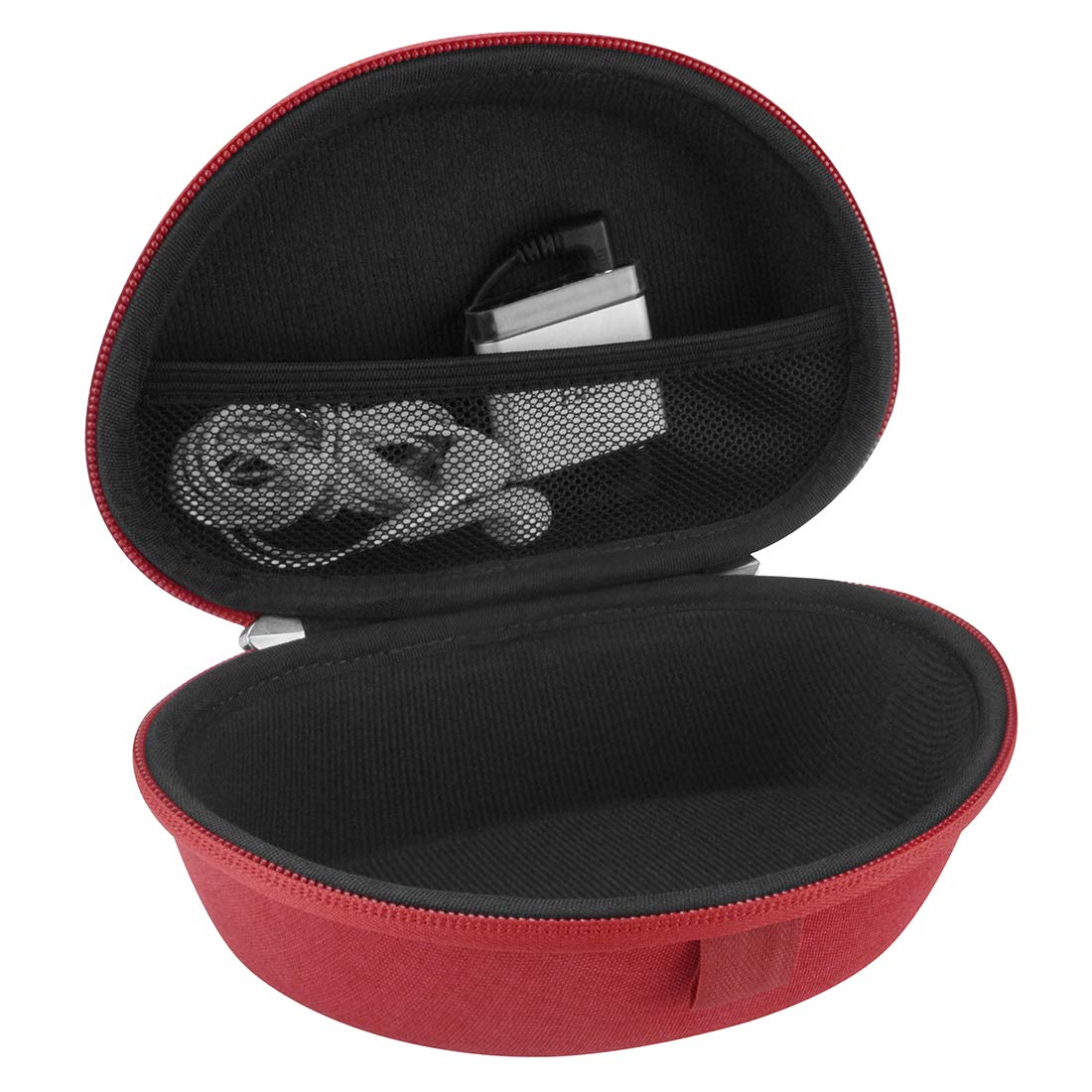 Geekria Shield Headphones Case Compatible with Beats Solo HD/4/3/2/ Pro Wireless Case, Replacement Hard Shell Travel Carrying Bag with Cable Storage (Red)