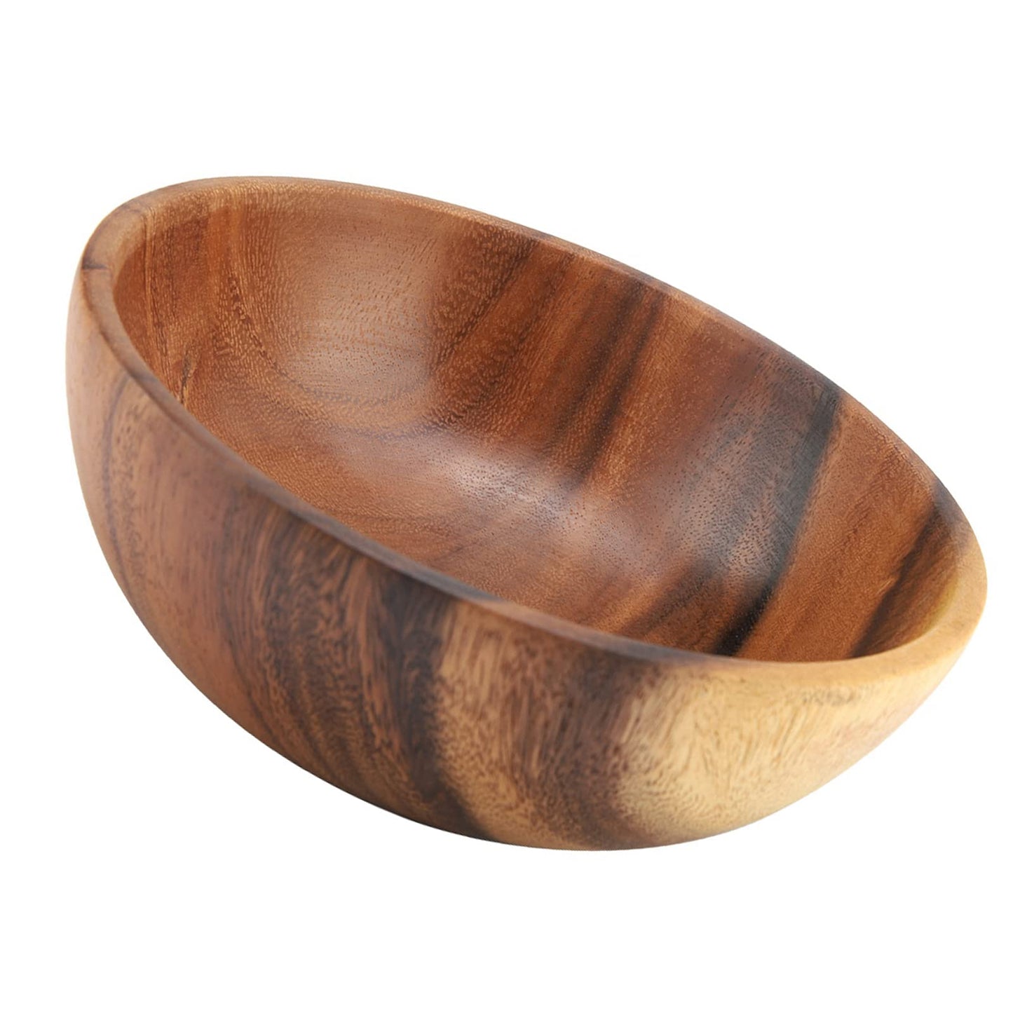 Oumefar Wooden Salad Bowl Sets, Acacia Wood Bowl Wooden Soup Bowl Light Smooth for Kitchen Utensils for Containing Salads,Vegetables,Fruit, Soups, Cereal and More Large (20 * 7cm)