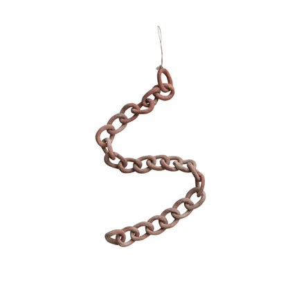 Creative Co-Op Long Handmade Terra-Cotta Chain Decor, Distressed Finish