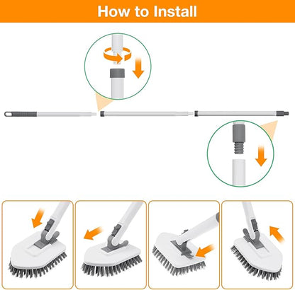 4 in 1 Shower Scrubber Cleaning Brush, Tub and Tile Scrubber
