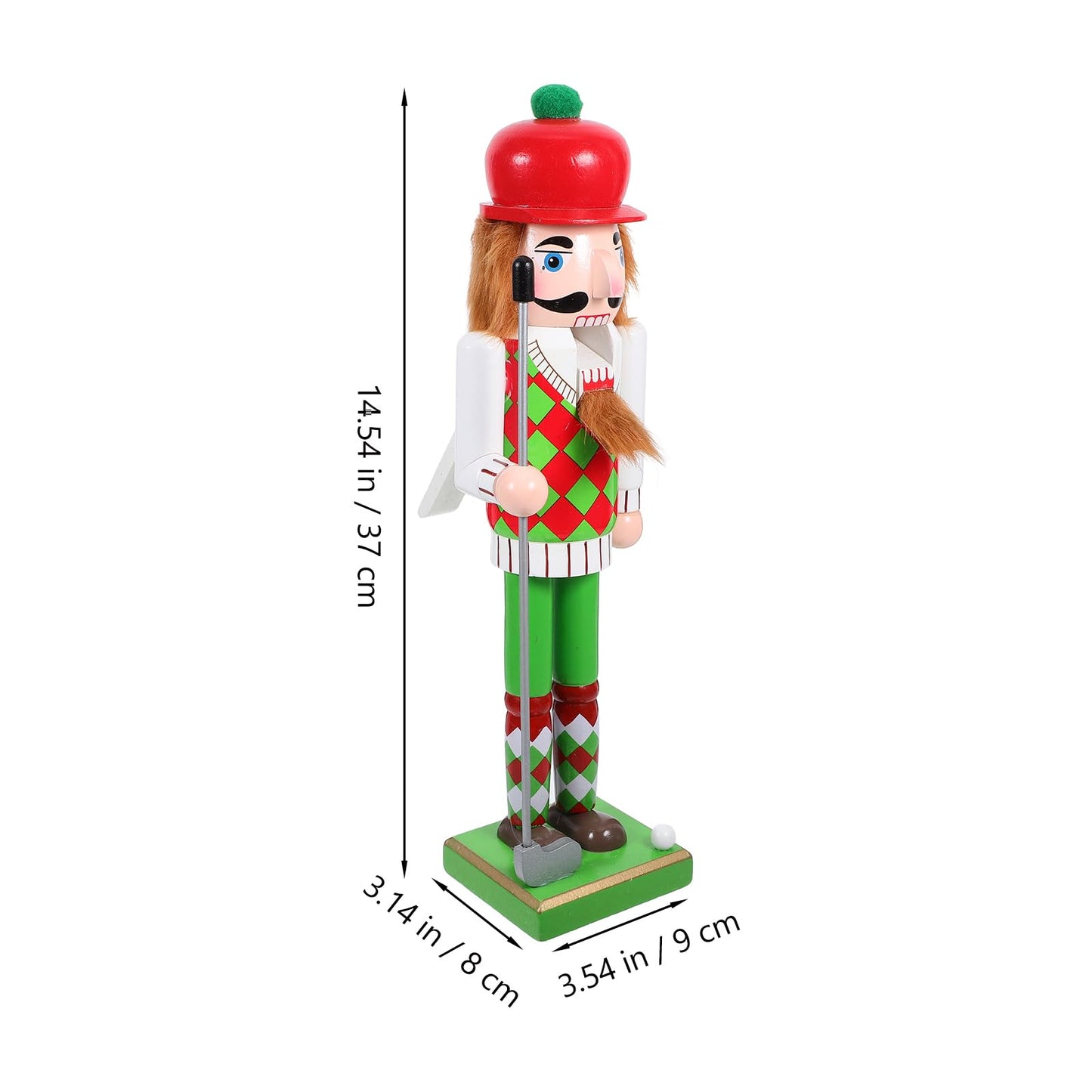 DECHOUS Golf Nutcracker 15 Inch Christmas Golf Player Nutcracker Sports Nutcracker Golfer Nutcracker with Club and Ball Christmas Nutcracker Figurines for Home Table Shelve