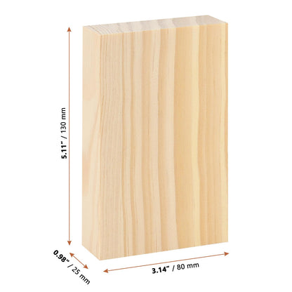 LEXININ 15PCS 3 x 5 x 1 Inches Craft Wood Blocks, Rectangle Whittling Blocks, Unfinished Wooden Block for DIY, Art Carving
