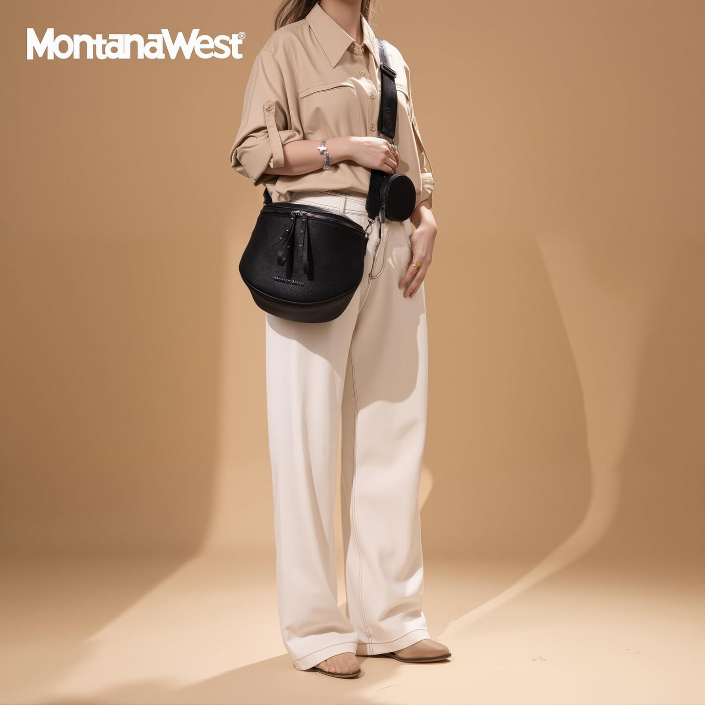 Montana West Large Crossbody Bags for Women Bum Bag Sling Purse with Adjustable Strap
