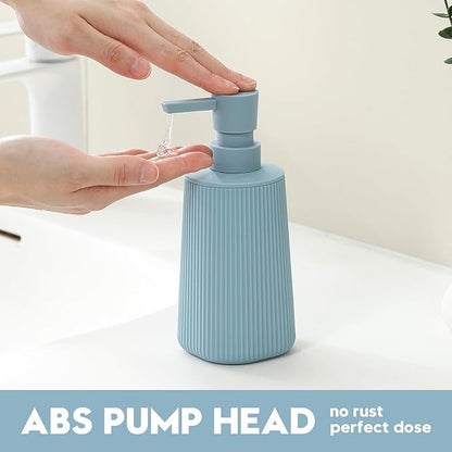 Small Soap Dispenser for Bathroom and Kitchen, Modern Farmhouse Striped Style