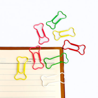 Paper Clips 5 Colors Cute Dog Bone Creative Paper Clip for Notebook Files Office School Home Use, Perfect for Desk Organization & Unique Gifts (100 Pcs)