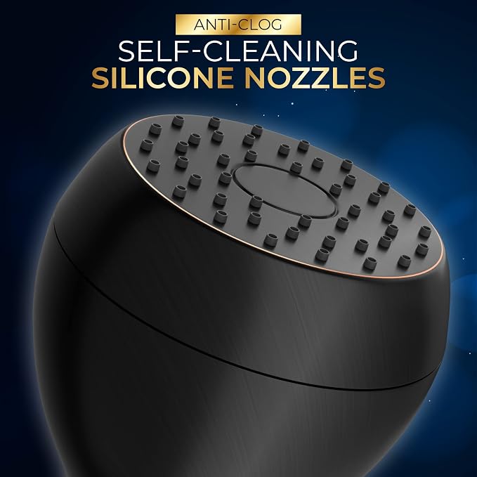 High Pressure Shower Head - Powerful Deluxe Bathroom Showerhead with Strong Spray Stream and Small Silicone Nozzles - Universal Fit Works with High and Low Water Flow Showers