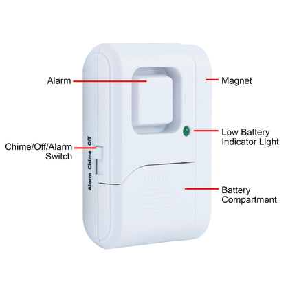 UltraPro Personal Security Window and Door Alarm, 4 Pack, DIY Protection, Burglar Alert, Wireless Chime/Alarm, Easy Installation, Home Security, Ideal for Home, Garage, Apartment and More, 45174
