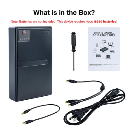 Mini DC UPS Uninterruptible Power Supply, UPS Battery Backup Power Supply for Router/Modem/Security IP Camera/POE Devices, 5V/9V/12V24V Multi-Voltage Output, Without Battery