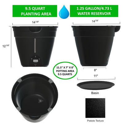 LAEBUILD Motorized Self Watering Plant Pots for Indoor Plants, 1.25 Gallon Automatic Planter with Programmable Pump, LED Indicator for Office Decor & Gardening