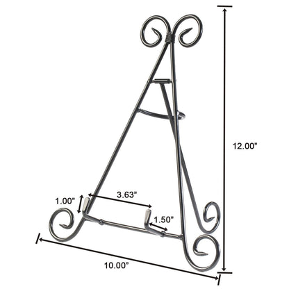 Huji Sturdy Iron Display Stand Holder For Home Kitchen Decoration Platters, Pictures, Frames and Books. (1, 12")