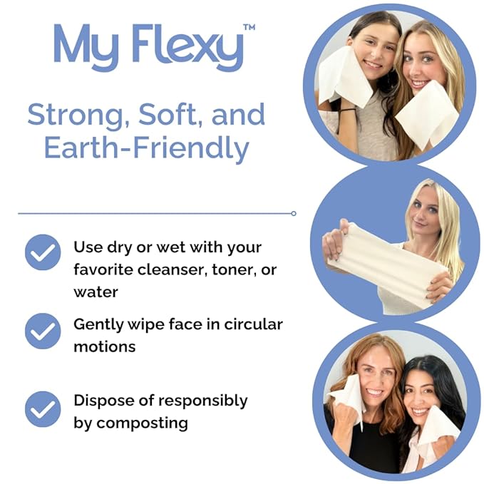 Disposable Face Towels XL for Skin Care & Makeup Removal – 100% Biodegradable