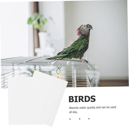 UPKOCH 100pcs Bird Cage Liners Absorbent Disposable Pads for Parrots and Animals Durable Odor Cage Cushion for Easy Cleanup