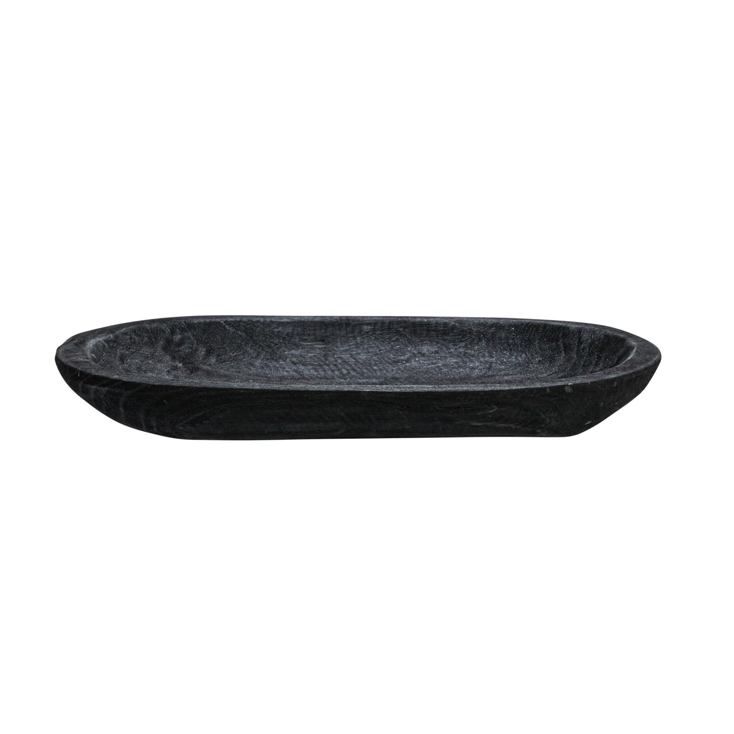 Bloomingville Hand-Carved Paulownia Wood Bowl, Black