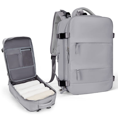 coowoz Travel Backpack Carry On for Women Man Gym Backpacks with Laptop Compartment Mochila de Viaje Teacher Personal Item Backpack Airplane Accessories Must Haves Grey Small