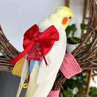 Bird Flight Suits Diapers, Parrot Flight Suits Diapers for Quaker Parakeets Cockatiels Conures Macaw African Grey, Bird Diaper, Parrot Clothes (Yellow,L)