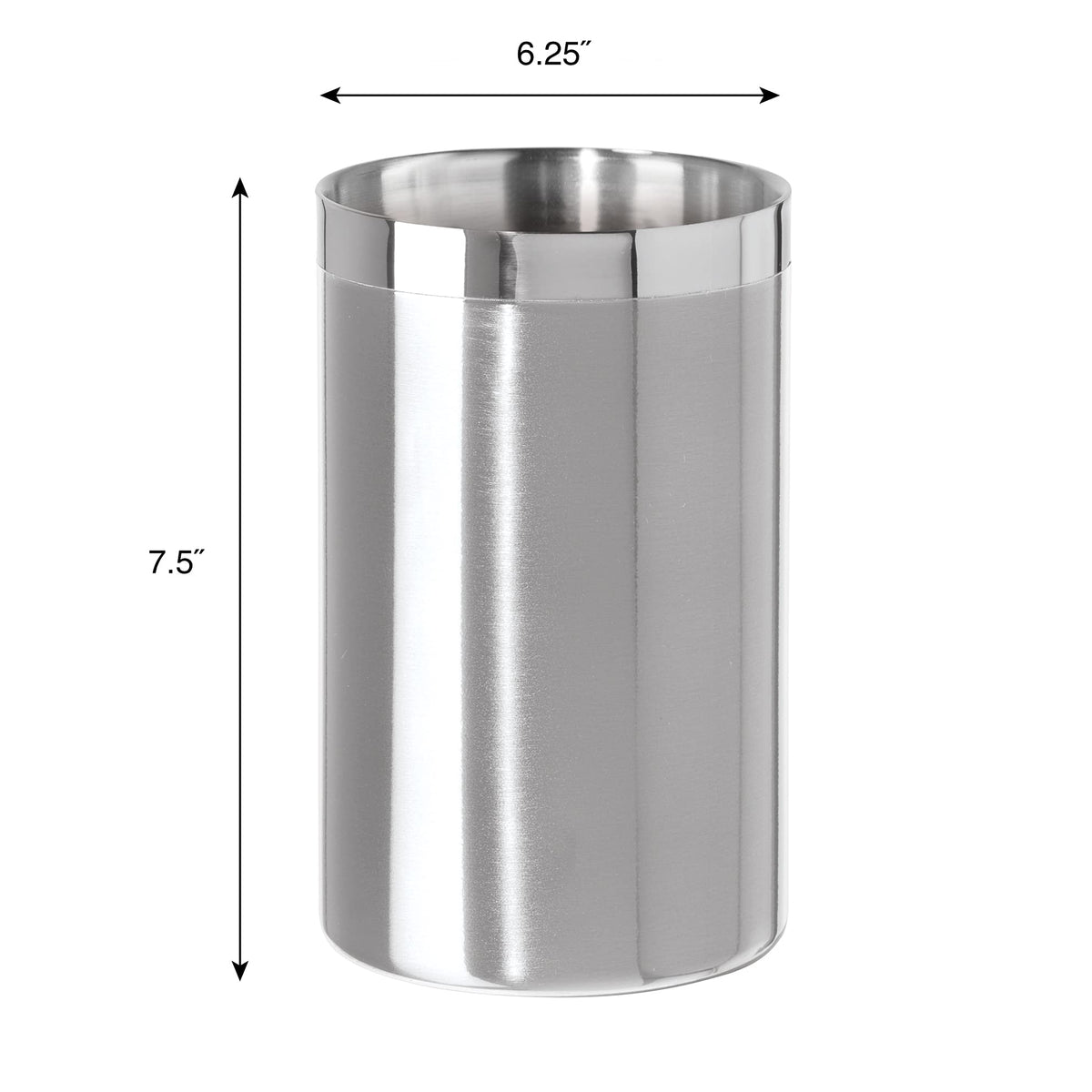 OGGI Stainless Steel Double Wall Wine Cooler - Insulated Tabletop Wine Chiller for White Wine & Champagne, Fits Most Standard Sized Bottles