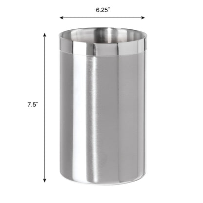 OGGI Stainless Steel Double Wall Wine Cooler - Insulated Tabletop Wine Chiller for White Wine & Champagne, Fits Most Standard Sized Bottles