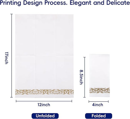 200 Disposable Hand Towels Soft and Absorbent Linen Feel Dinner Napkin Durable