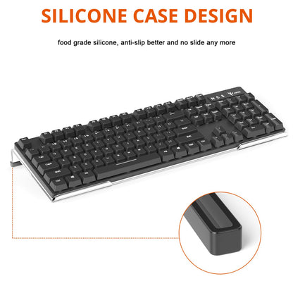 Richboom Computer Keyboard Stand Tilt PC Keyboard Stand Riser for Easy Ergonomic Typing, Acrylic Keyboard Tray Holder for Office Desk, Home, School, with Silicone Anti-Slip Case, Clear