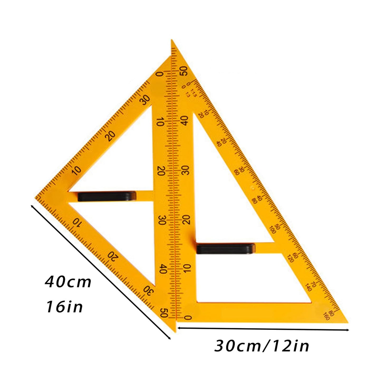 Magnetic Geometry Set on Whiteboard Math Classroom Large Protractor Triangle Ruler Plate Set Compass Drawing Tools for Teacher (3 Pieces)
