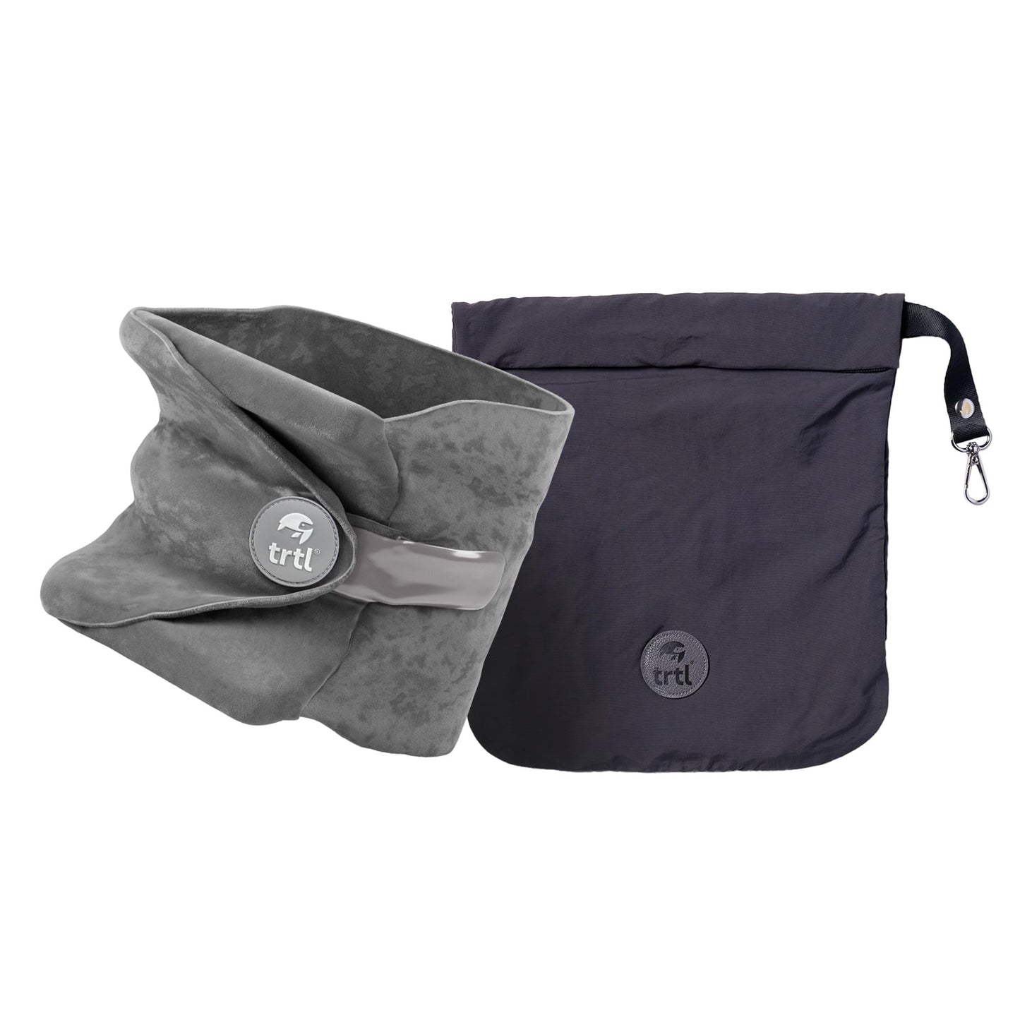 trtl Pillow - Scientifically Proven Super Soft Neck Support Travel Pillow - Machine Washable - Grey