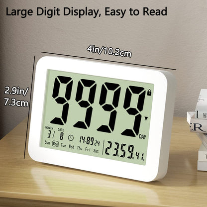 MOSTRUST Digital Countdown Days Timer Clock- 9999 Days Count Down Timer with Stand Strong Magnetic Back for Retirement Wedding Vacation Birthday Exam Lab Kitchen Cooking