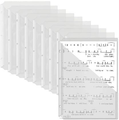 OEBSR 30Pack 3 Hole Punch Clear Plastic Document Folders,Organized Up Poly Translucent Slash Slash File Jacket US Letter/ A4 Size 18C(1.8mm),L-Tape Transparent Document Folders Copy Safe Pockets