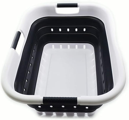 SAMMART 41L Collapsible 3 Handled Plastic Laundry Basket