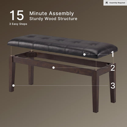 Signature Design by Ashley Haddigan Traditional Upholstered Dining Room Bench, Dark Brown
