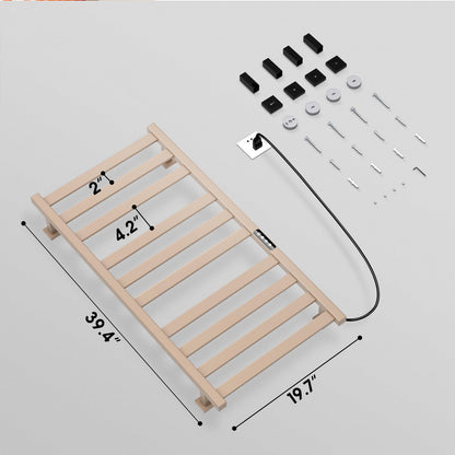 Towel Warmer,Stainless Steel Towel Warmer Rack for Bathroom -10 Bars Wall Mounted Towel Heater with Intelligent Touch Screen Timer, Hard Wired/Plug-in, Black