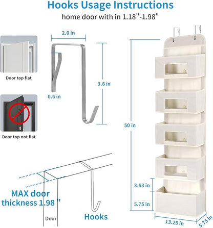 MAX Houser 5-Shelf Over The Door Hanging Organizer