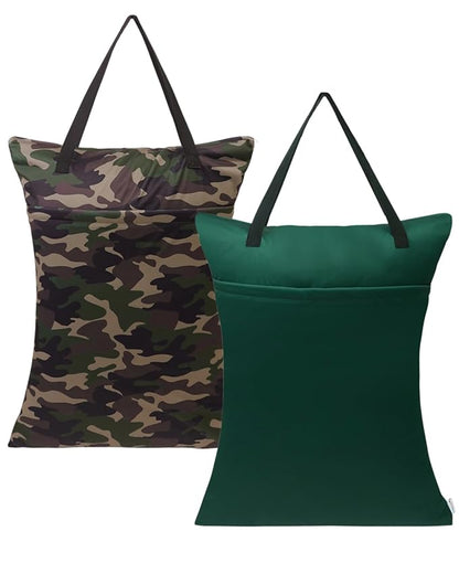 ALVABABY 2 Pack Large Wet Dry Bag Waterproof Hanging Cloth Diaper