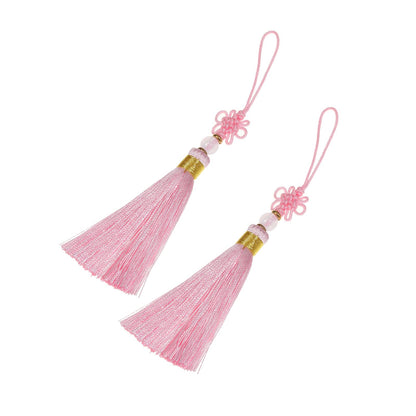 13cm/5 Inch 20pcs Silky Bookmark Tassels with 2-Inch Cord Loop and Knot for Jewelry Making, Souvenir, Bookmarks, DIY Craft Accessory (Pink)