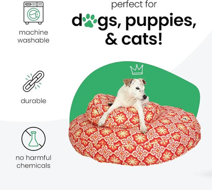 Molly Mutt Medium to Large Dog Bed Cover - Papillon Print - Measures 36” x 5’’ - 100% Cotton - Durable - Breathable - Sustainable - Machine Washable Dog Bed Cover